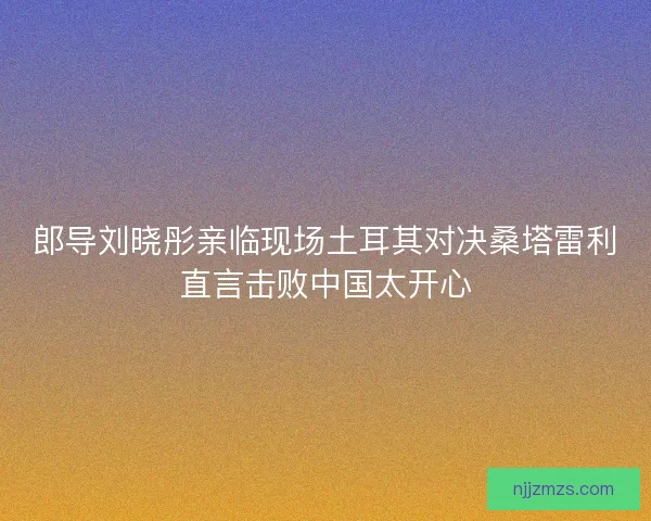 郎导刘晓彤亲临现场土耳其对决桑塔雷利直言击败中国太开心
